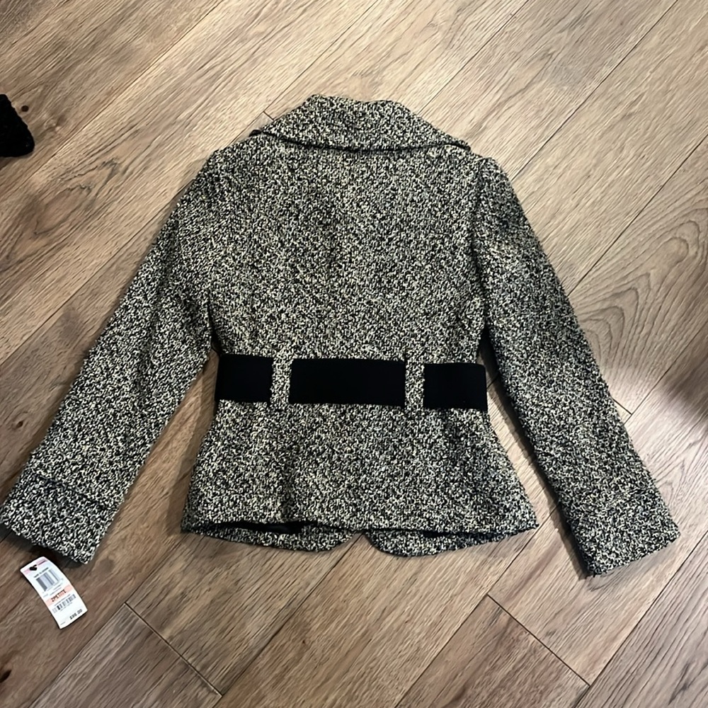 NWT ALFANI tweed blazer jacket with belt, size 2P - Picture 7 of 8